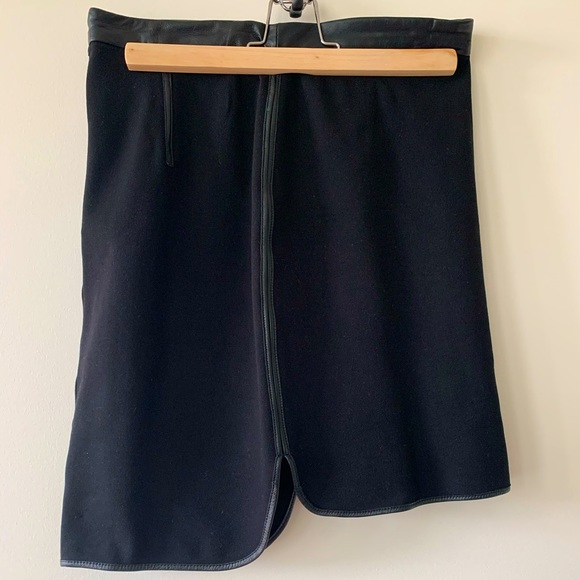 🖤 Club Monaco Leather Trim Mini Skirt - Picture 4 of 5
